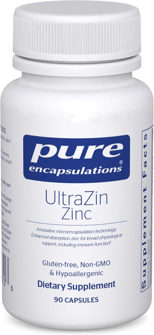 Pure Encapsulations UltraZin Zinc Capsules for Enhanced Absorption Mineral Support - Promotes Metabolism and Immune Health - 90 Count