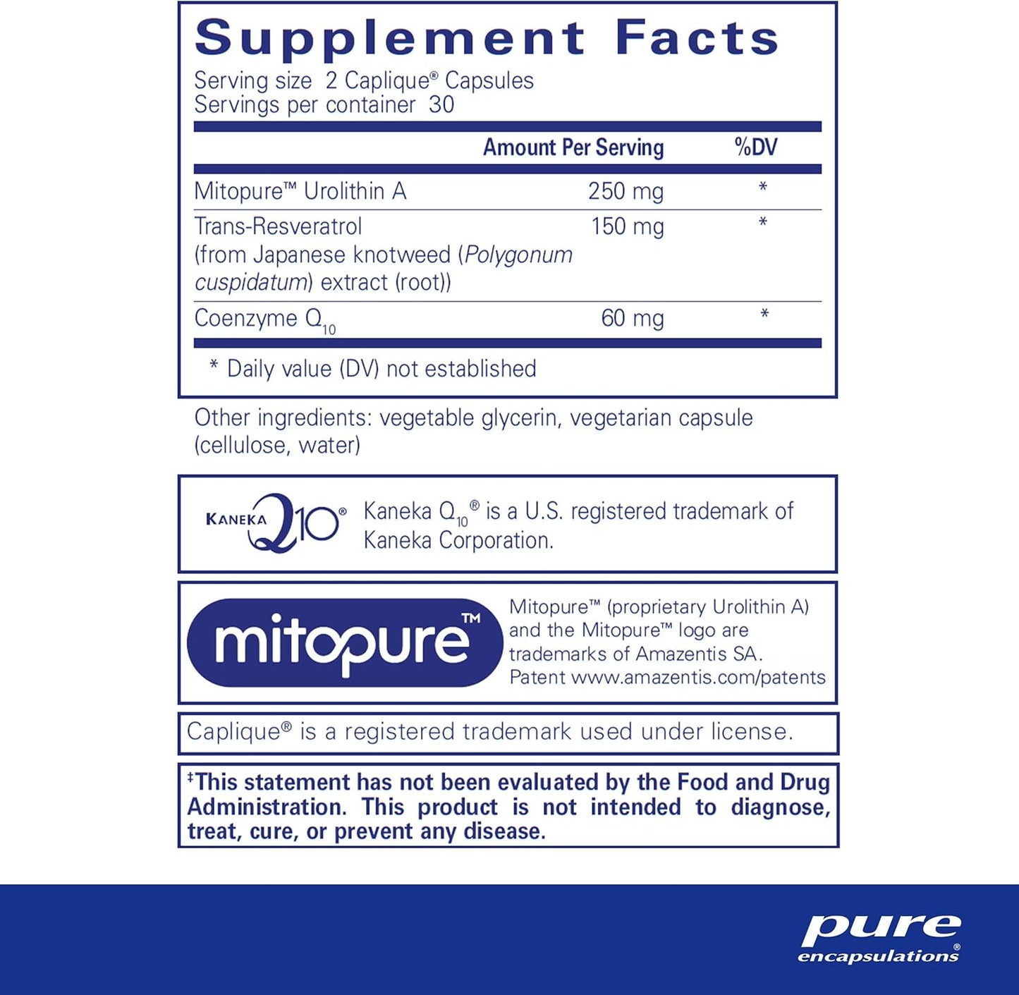 Pure Encapsulations Urolithin A Supplement for Muscle Function and Cellular Energy | 60 Caplique Capsules