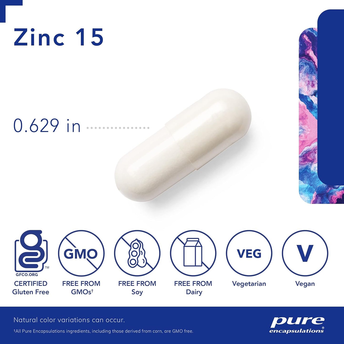 Pure Encapsulations Zinc Picolinate Supplement 15mg - Immune System & Wound Healing Support - 60 Capsules