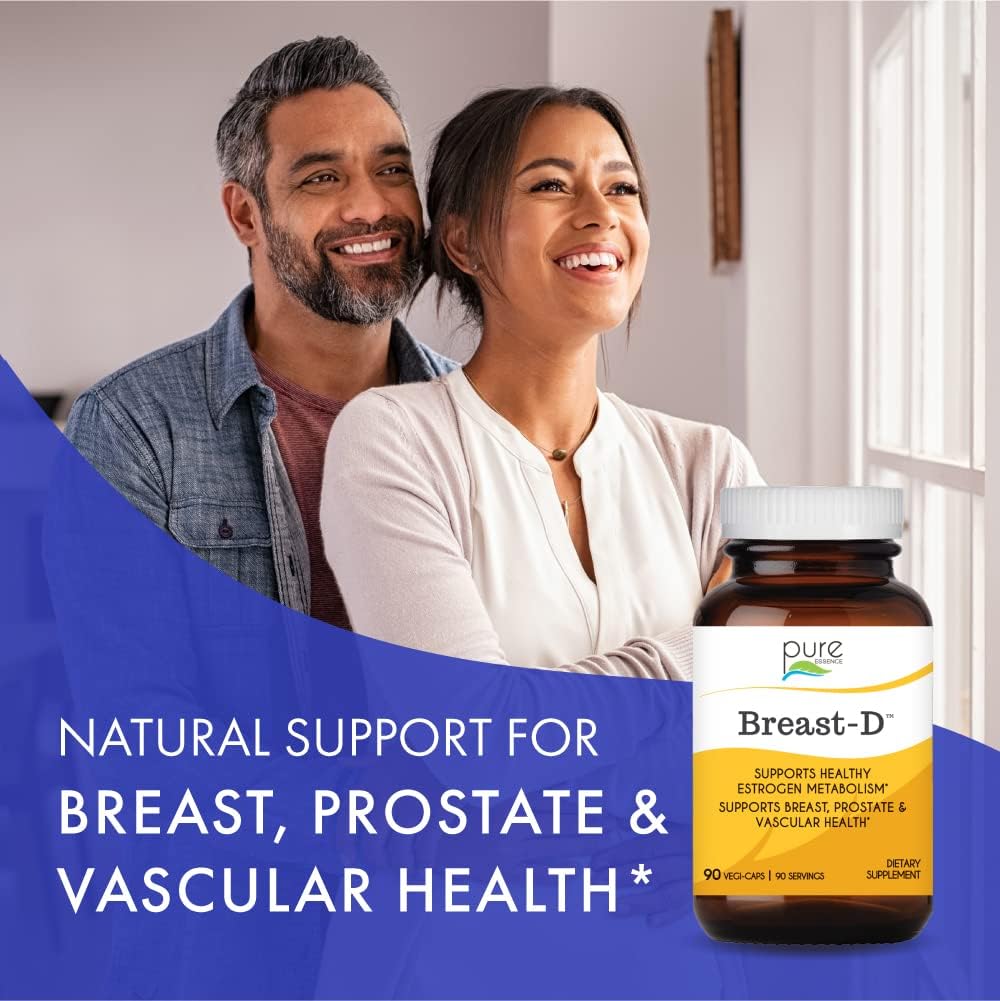 Pure Essence Labs Breast D - Natural Supplement for Hormonal Balance, Menopause Support, Acne - 30 Capsules