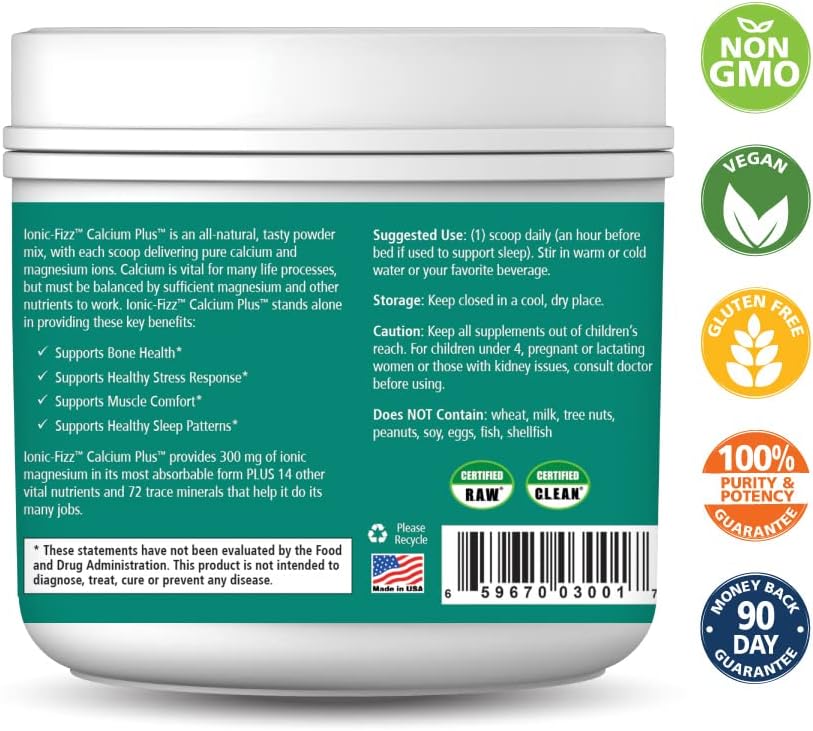 Pure Essence Labs IonicFizz Calcium Plus Raspberry Lemonade Flavor - 210g