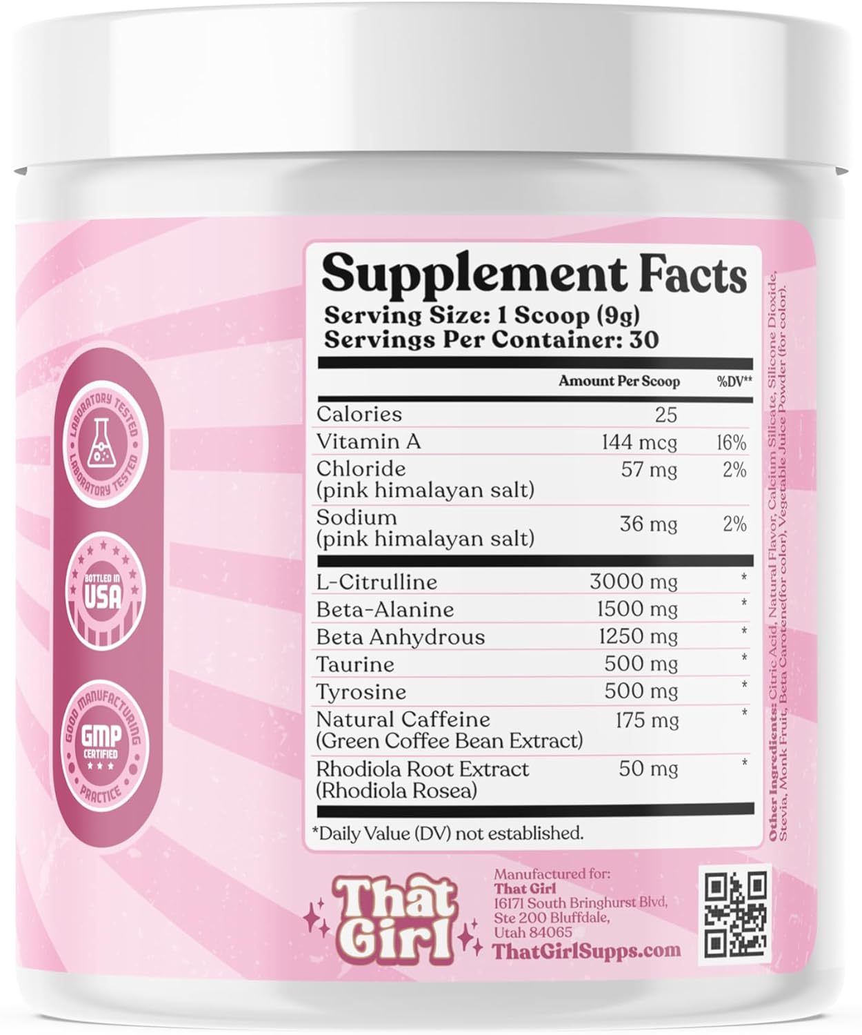 Pure Fire Energy Pre Workout for Women - Boost Your Gym Session with Natural Ingredients - Peach Flavor - 30 Servings