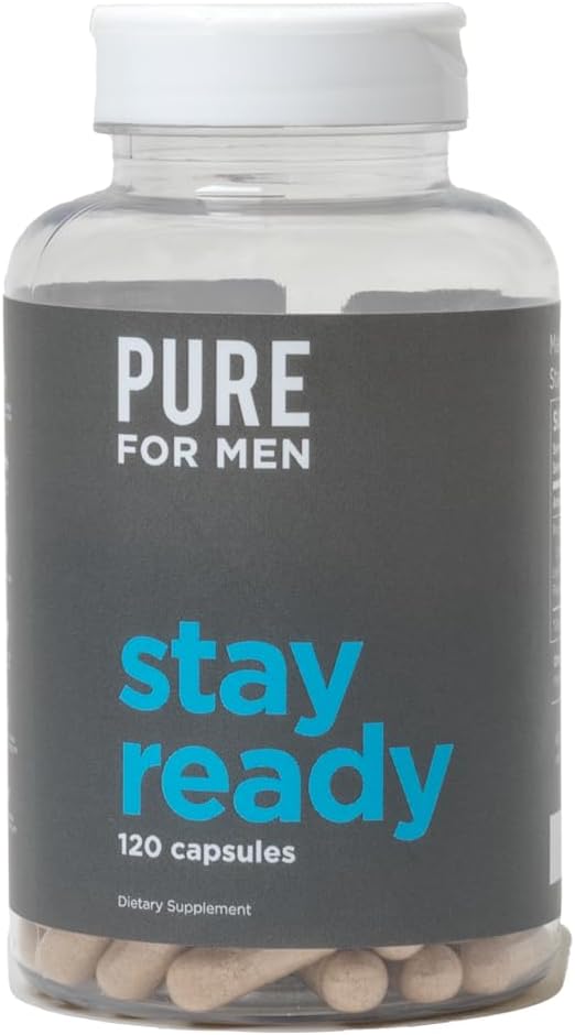 Pure for Men Fiber Supplement & Bum Balm Bundle - Stay Ready with 120 Fiber Capsules & 30 Reset Wipes