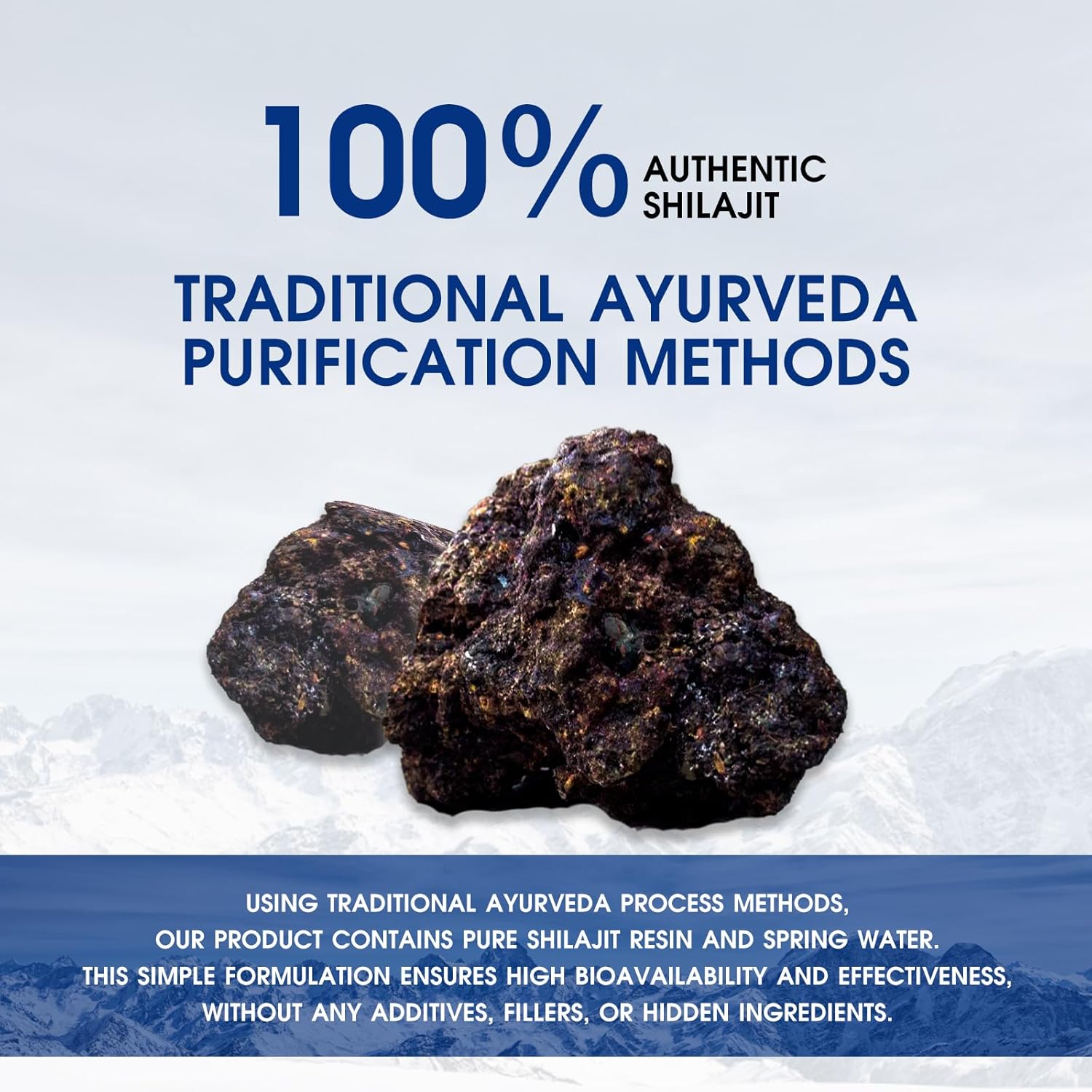Pure Golden Grade Himalayan Shilajit Resin - Natural Energy Boost & Immune Support | 85+ Trace Minerals | Lab Tested | 20g, 100 Servings