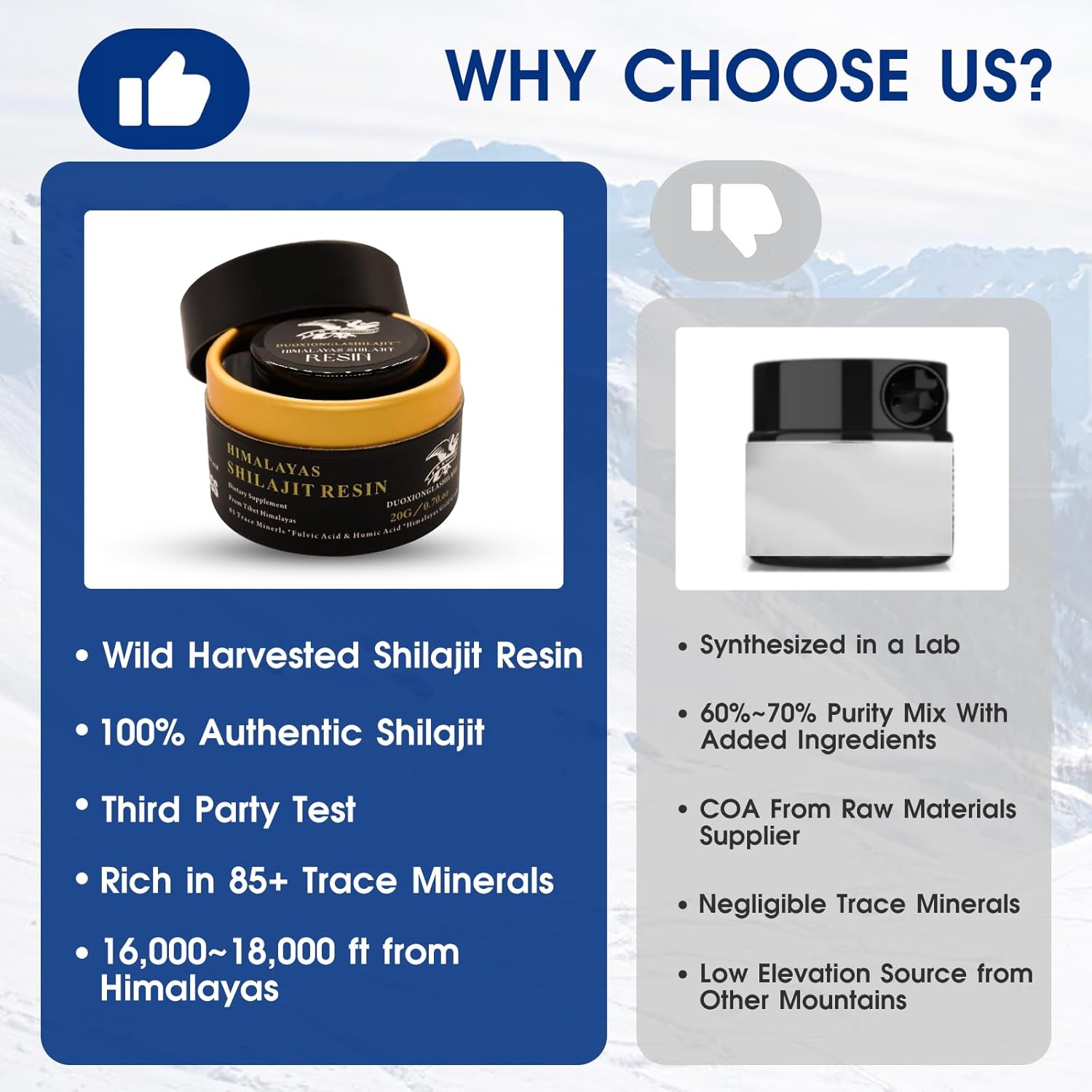 Pure Golden Grade Himalayan Shilajit Resin - Natural Energy Boost & Immune Support | 85+ Trace Minerals | Lab Tested | 20g, 100 Servings