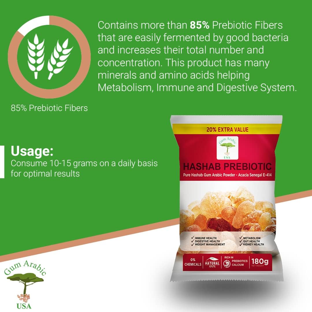 Pure Gum Arabic Acacia Fiber: Soluble Dietary Fiber for Gut, Digestion, Kidney, Blood Sugar, Immune Health & IBS