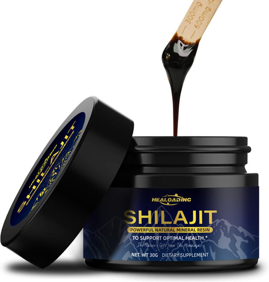 Pure Himalayan Organic Shilajit Resin 600mg for Men - Gold Grade with 85+ Trace Minerals & 75%+ Fulvic Acid - Energy & Immune Support