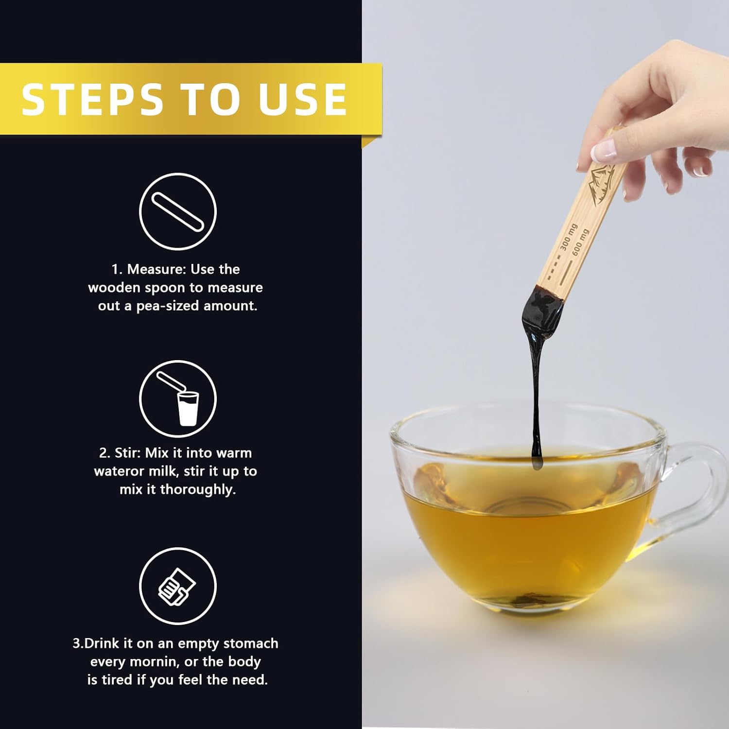 Pure Himalayan Organic Shilajit Resin 600mg for Men - Gold Grade with 85+ Trace Minerals & 75%+ Fulvic Acid - Energy & Immune Support