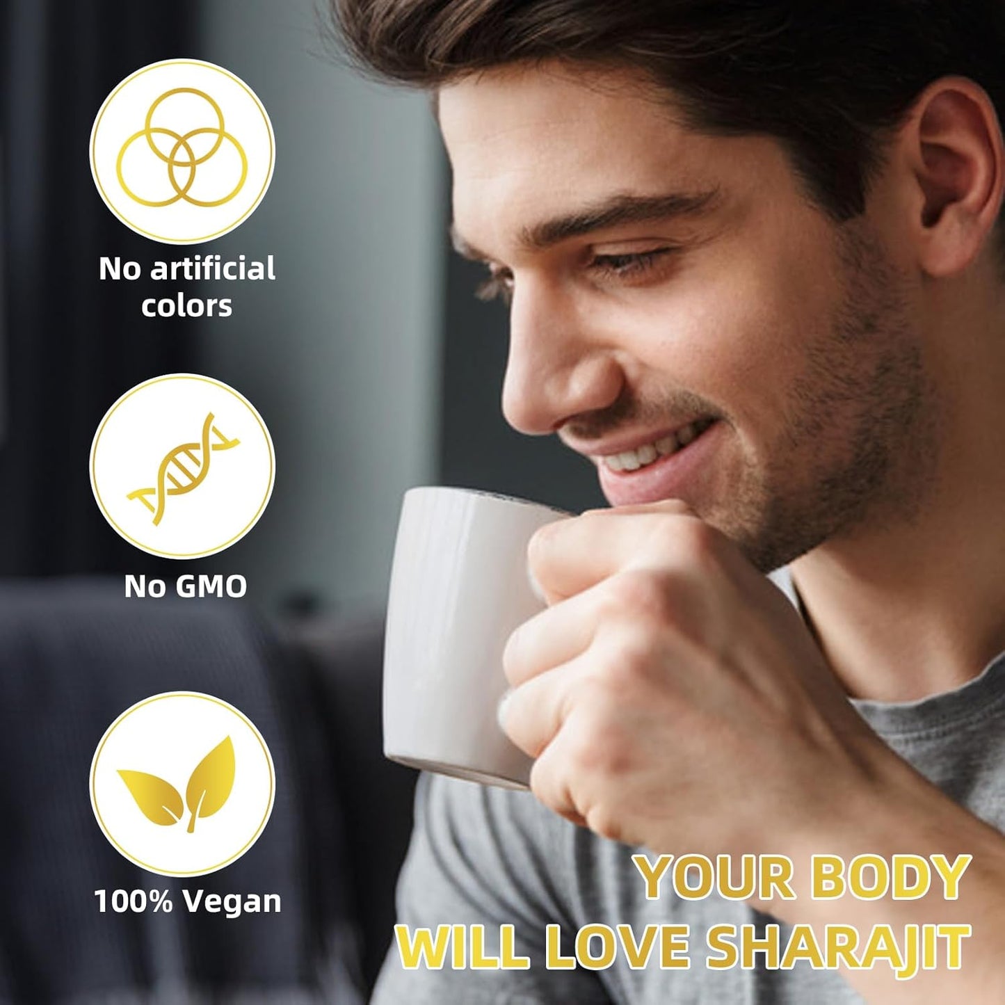 Pure Himalayan Organic Shilajit Resin 600mg for Men - Gold Grade with 85+ Trace Minerals & 75%+ Fulvic Acid - Energy & Immune Support