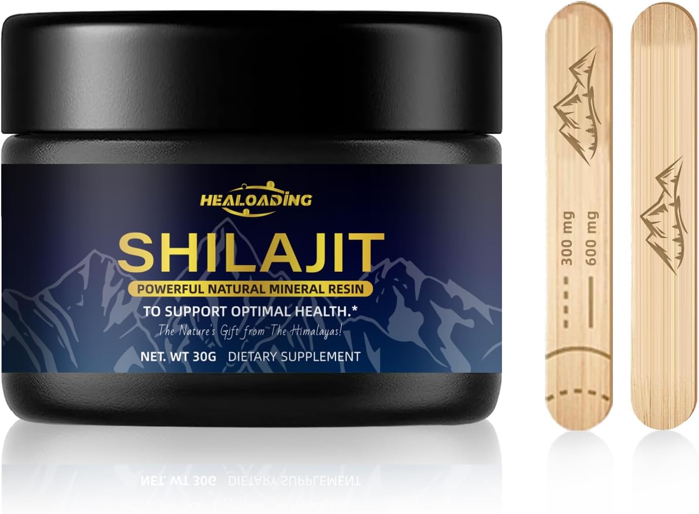 Pure Himalayan Organic Shilajit Resin 600mg for Men - Gold Grade with 85+ Trace Minerals & 75%+ Fulvic Acid - Energy & Immune Support