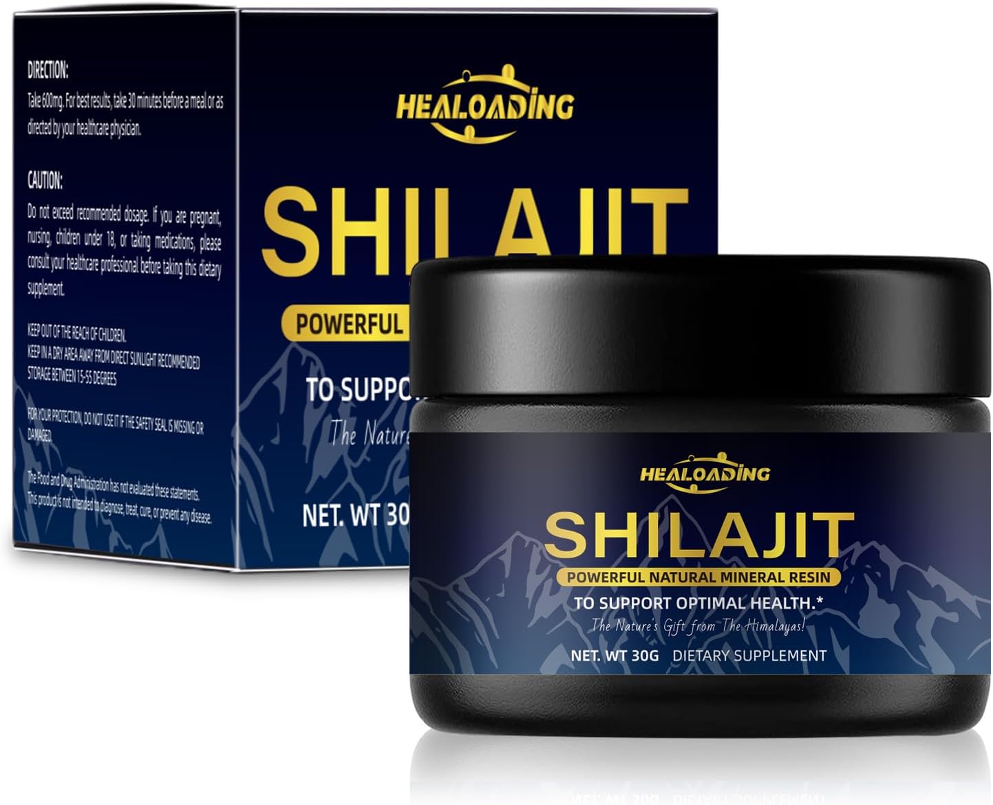 Pure Himalayan Organic Shilajit Resin 600mg for Men - Gold Grade with 85+ Trace Minerals & 75%+ Fulvic Acid - Energy & Immune Support