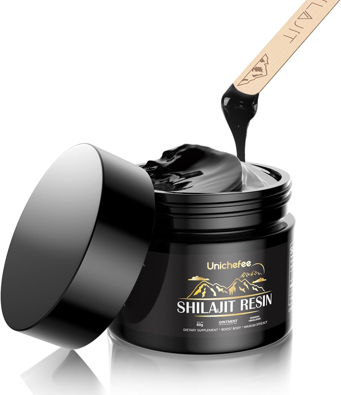 Pure Himalayan Organic Shilajit Resin 60g - Natural Mineral Supplement with 85+ Trace Minerals and Fulvic Acid for Energy Boost - Men and Women's Health