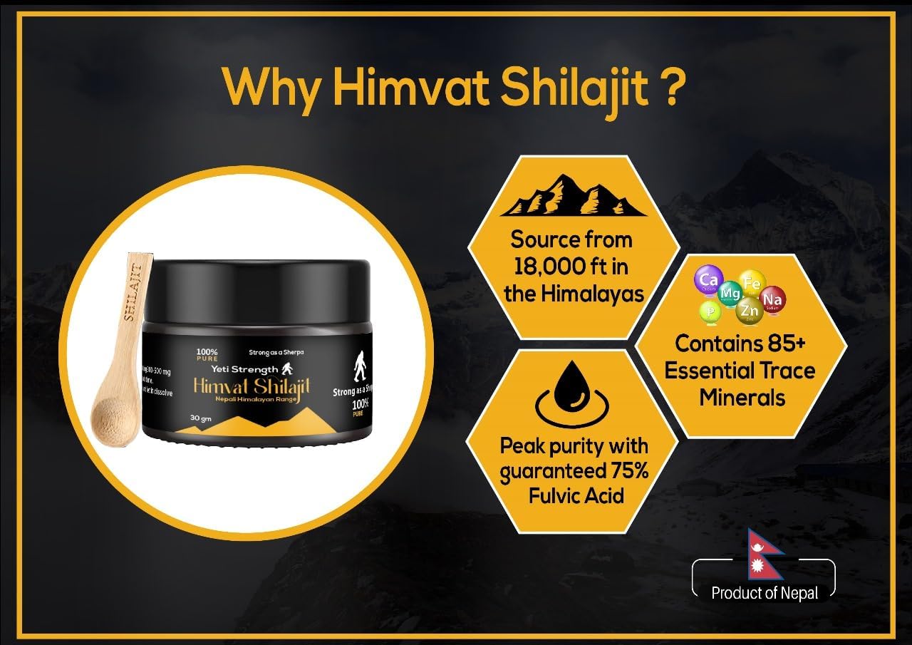 Pure Himalayan Organic Shilajit Resin: Natural Supplement with Trace Minerals - 30 Grams