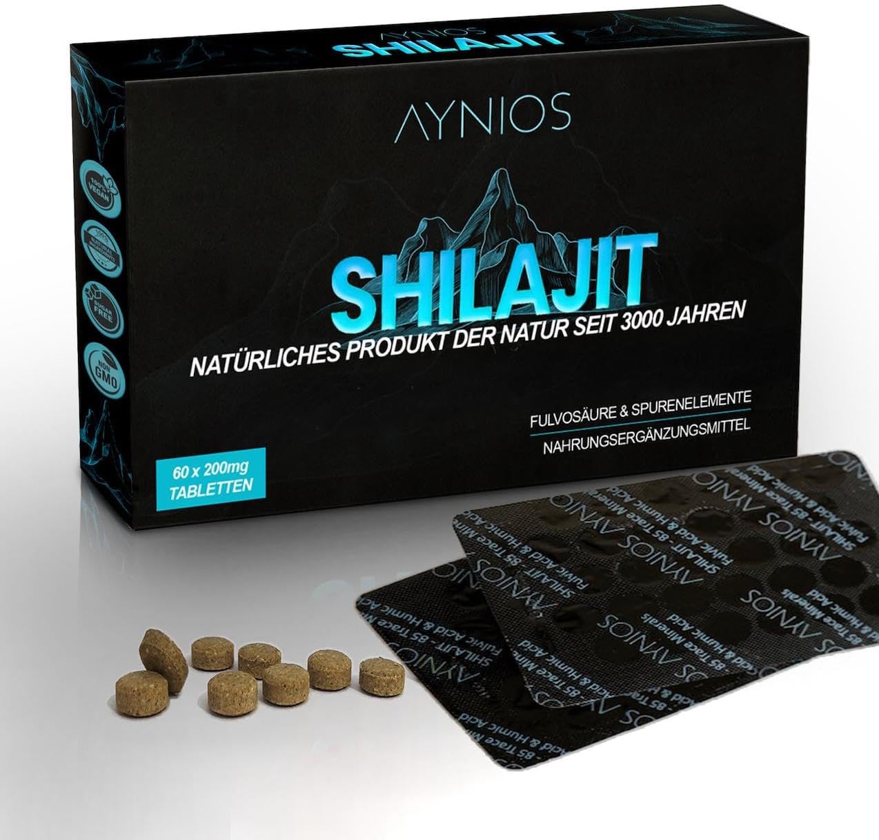 Pure Himalayan Shilajit Dry Drops Tablets - Max Potency Energy & Immune Support Supplement