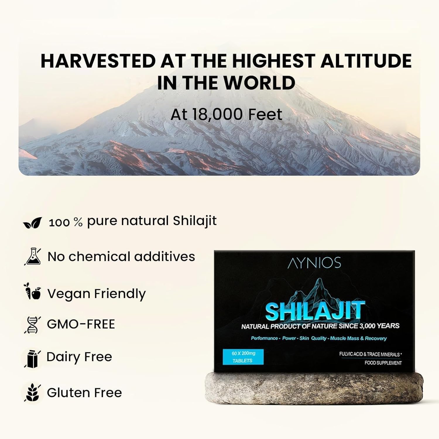 Pure Himalayan Shilajit Dry Drops Tablets - Max Potency Energy & Immune Support Supplement