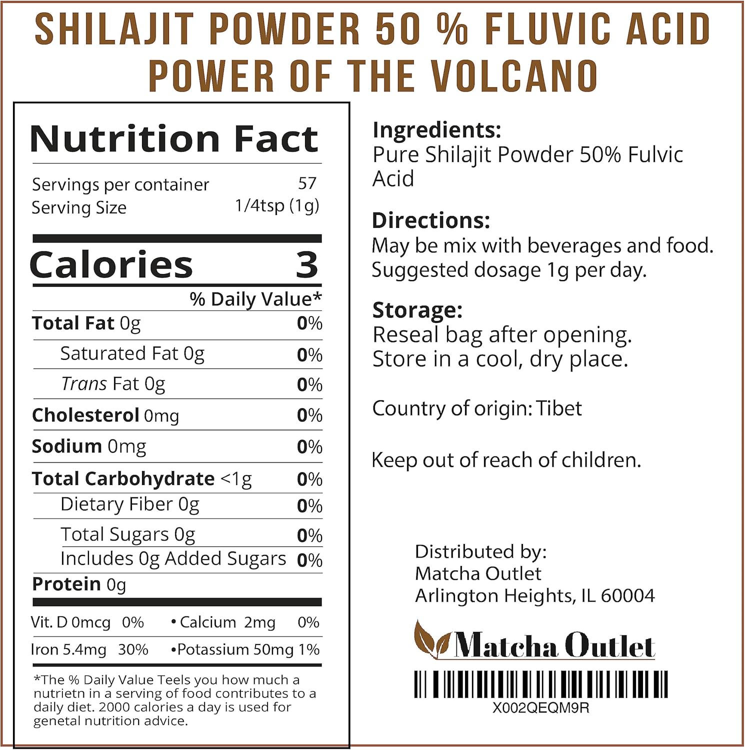 Pure Himalayan Shilajit Extract Powder - 2oz - Matcha Outlet