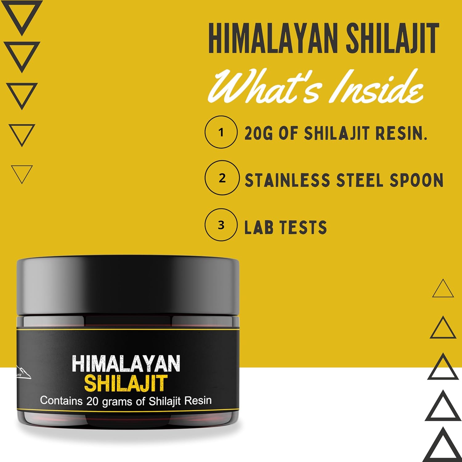 Pure Himalayan Shilajit Resin - Natural and Potent Supplement for Men and Women | 20g with Measuring Spoon | Third Party Tested | 60 Days Sun Dried