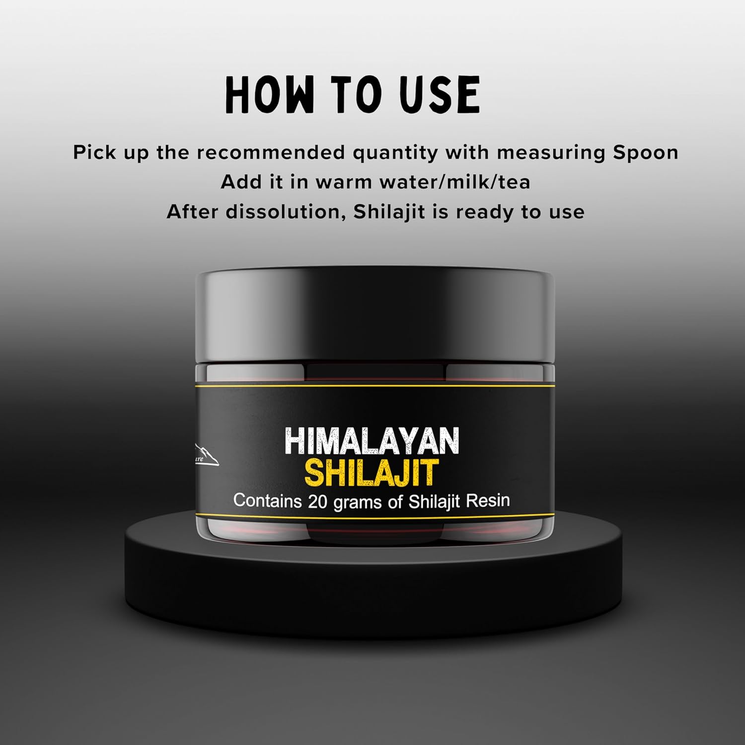 Pure Himalayan Shilajit Resin - Natural and Potent Supplement for Men and Women | 20g with Measuring Spoon | Third Party Tested | 60 Days Sun Dried