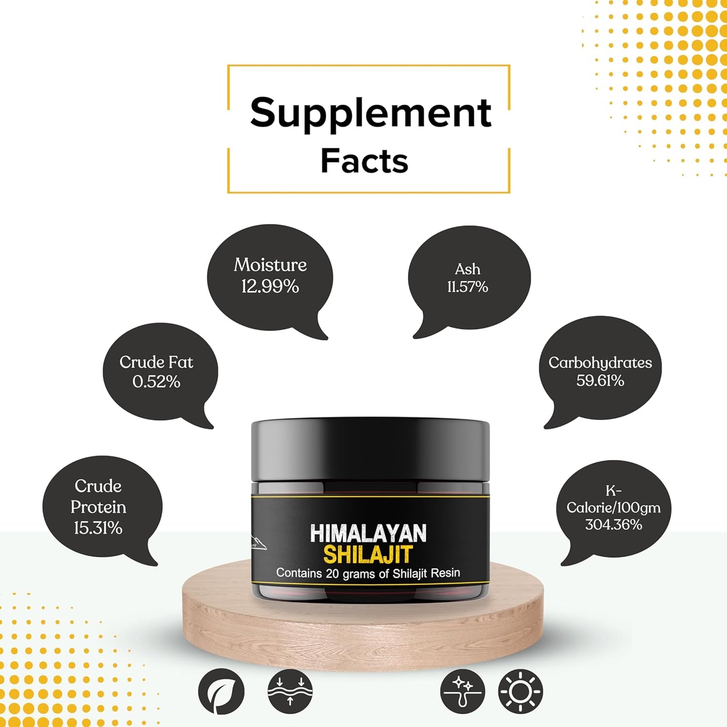 Pure Himalayan Shilajit Resin - Natural and Potent Supplement for Men and Women | 20g with Measuring Spoon | Third Party Tested | 60 Days Sun Dried