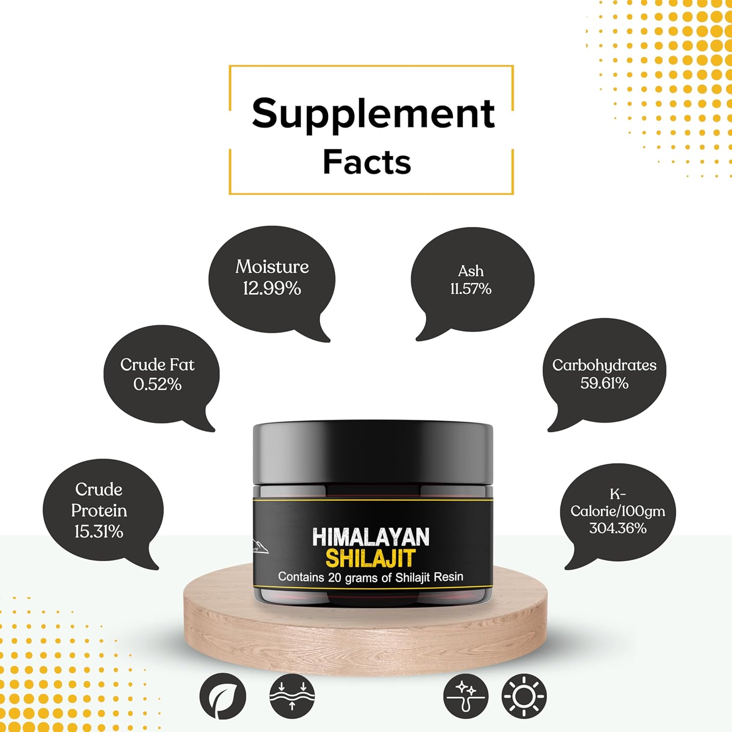 Pure Himalayan Shilajit Resin - Natural and Potent Supplement for Men and Women | 20g with Measuring Spoon | Third Party Tested | 60 Days Sun Dried