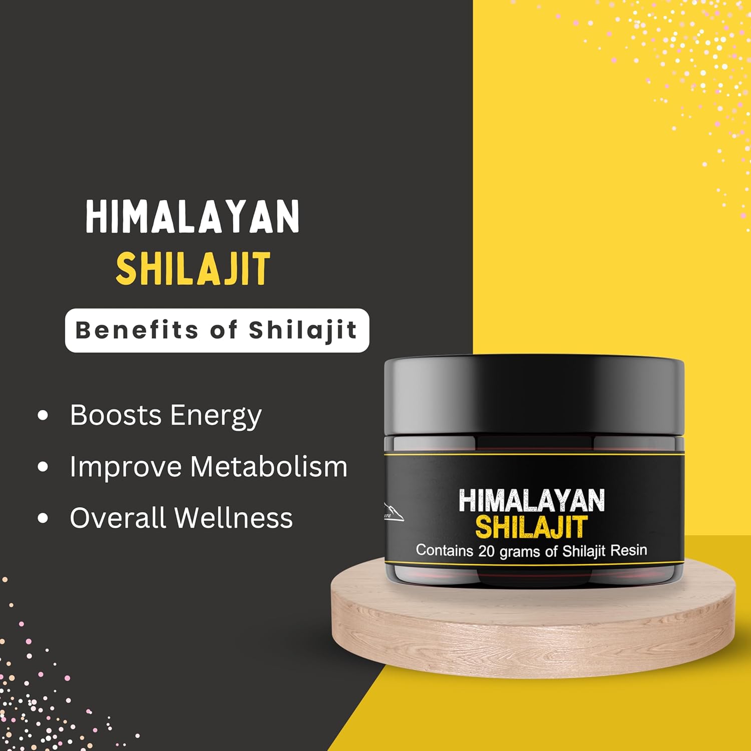 Pure Himalayan Shilajit Resin - Natural and Potent Supplement for Men and Women | 20g with Measuring Spoon | Third Party Tested | 60 Days Sun Dried
