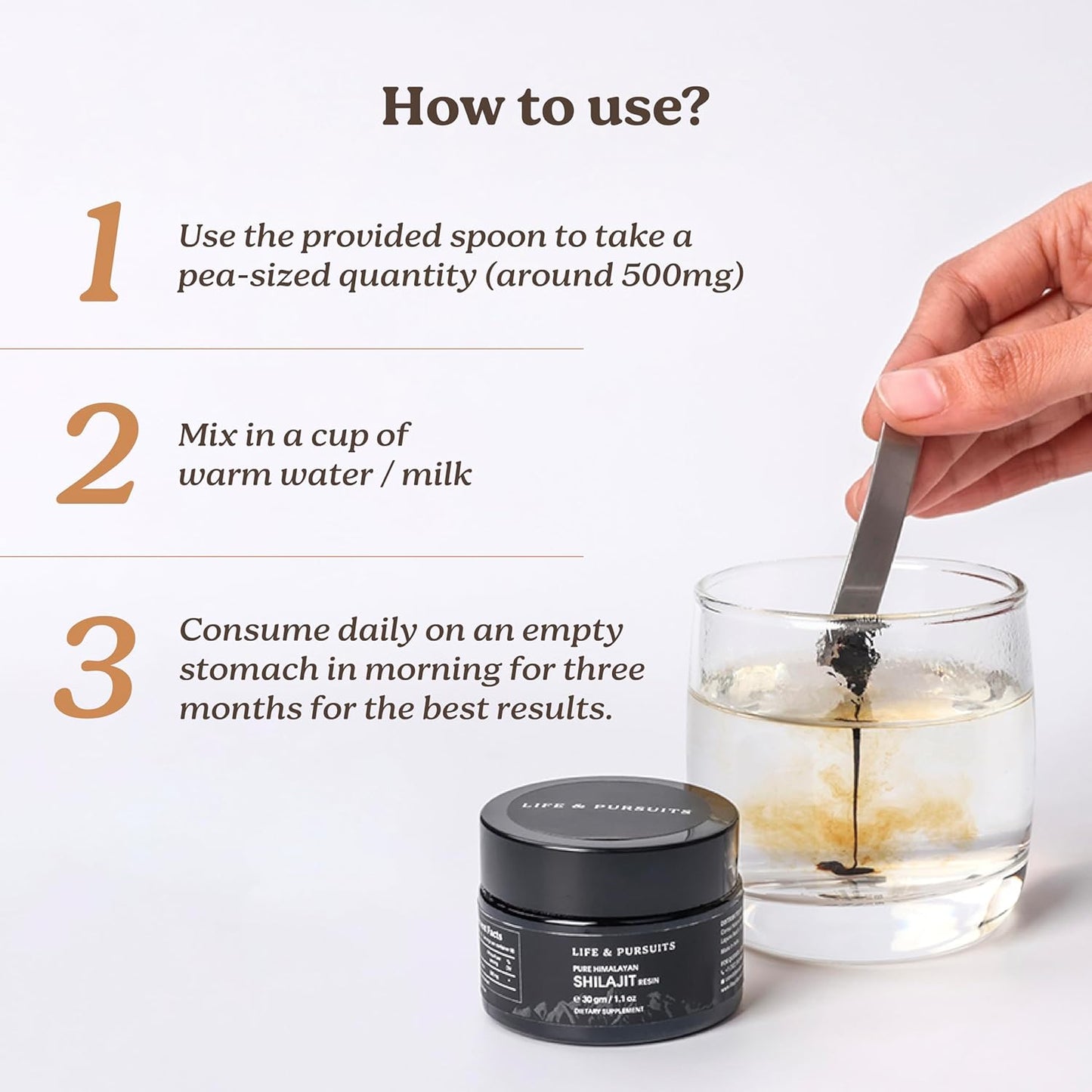 Pure Himalayan Shilajit Resin 1.1 oz - Fulvic Acid & Trace Minerals - Dietary Supplement for Men and Women - Golden Grade - 60 Day Supply