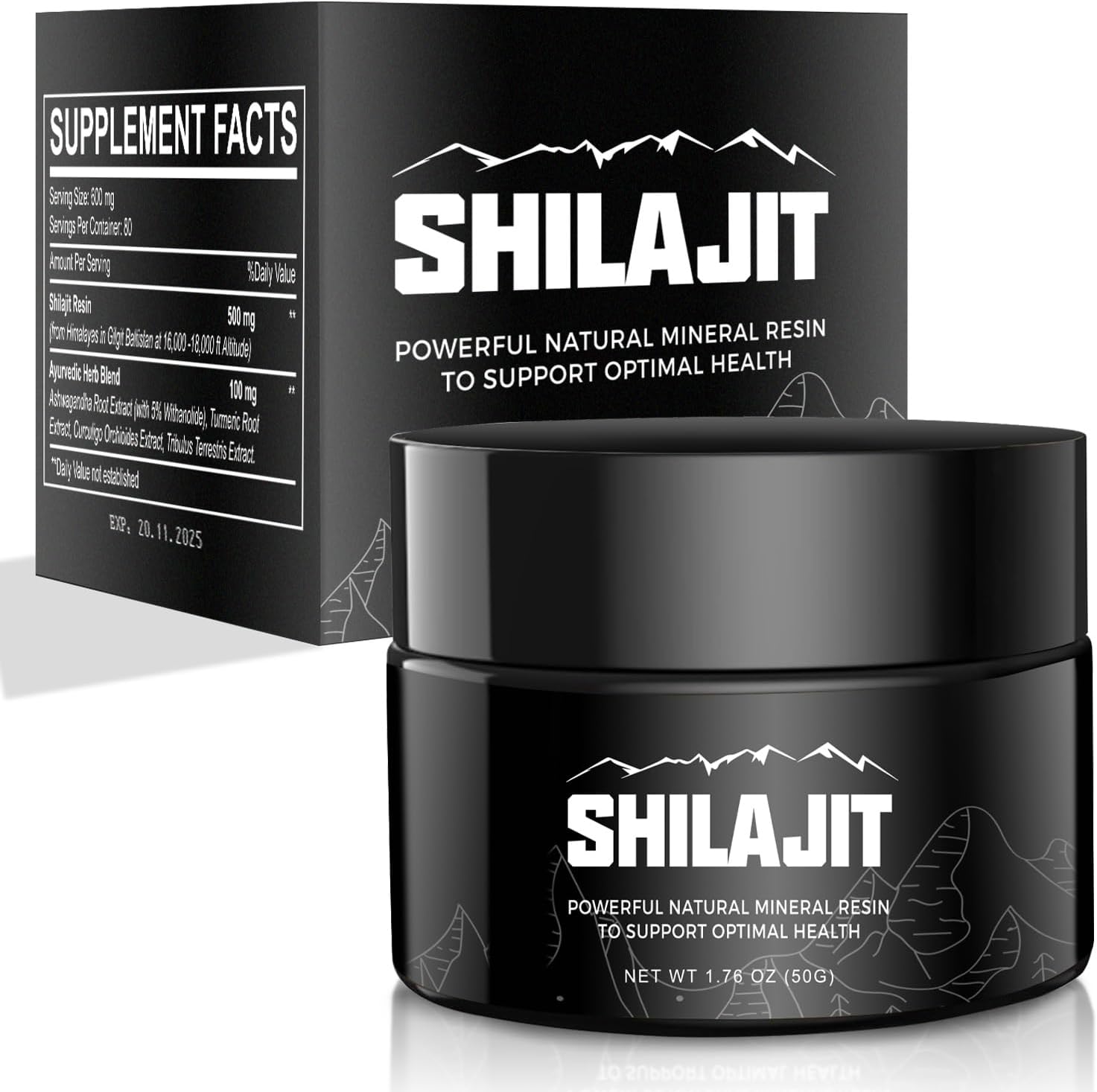 Pure Himalayan Shilajit Resin for Kids, 100% Supplement for Energy & Strength - 600mg, 50g