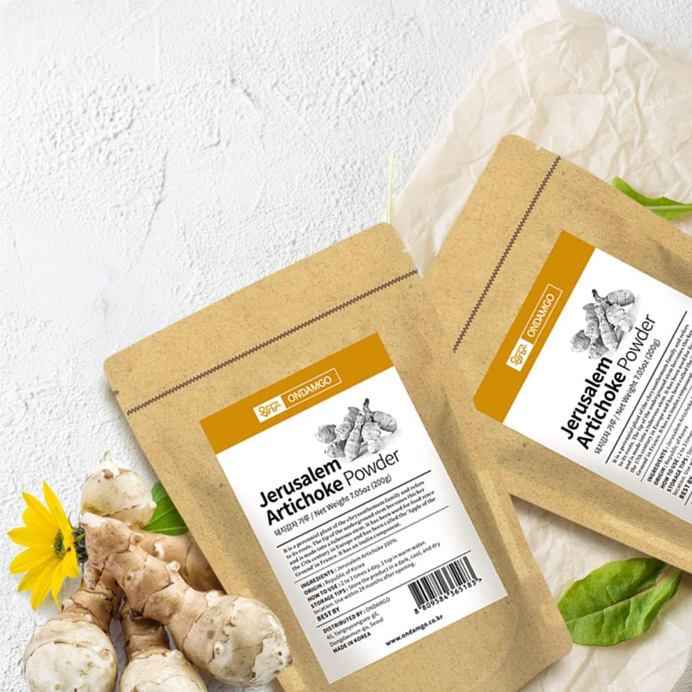Pure Jerusalem Artichoke Extract Powder - 200g Natural Fiber Supplement for Smoothies, Drinks - Vegan Friendly - 7.05oz