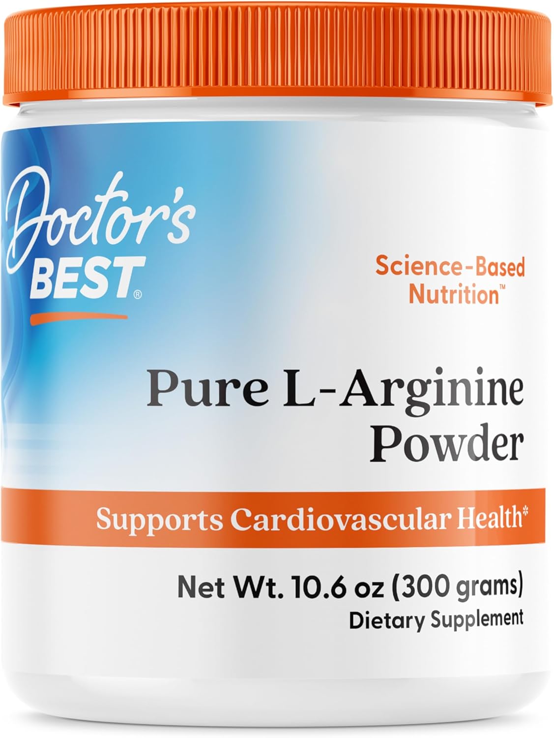 Pure L-Arginine Powder for Cardiovascular Health - Non-GMO, Gluten-Free, Soy-Free, Vegan - 10.6 oz (300g)