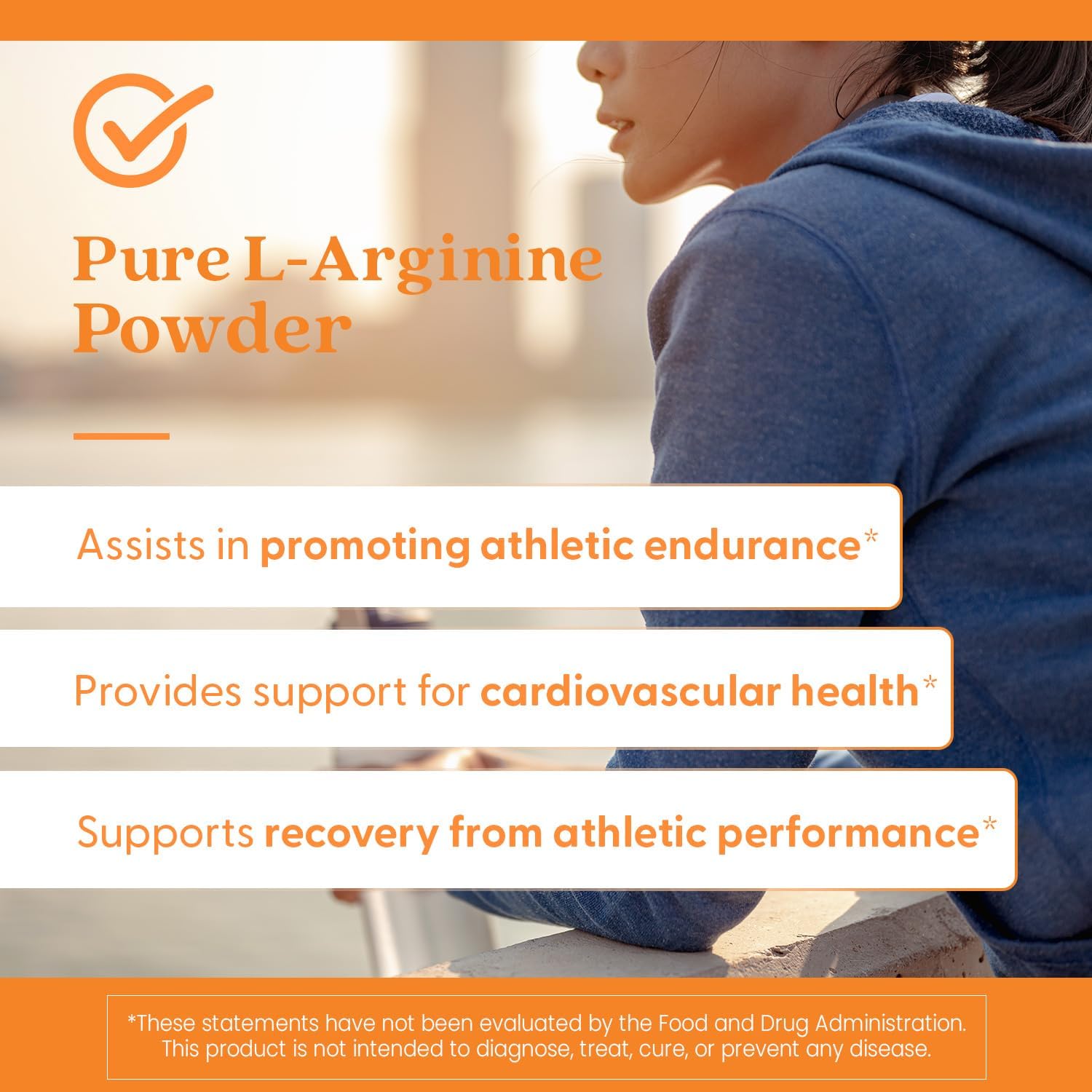 Pure L-Arginine Powder for Cardiovascular Health - Non-GMO, Gluten-Free, Soy-Free, Vegan - 10.6 oz (300g)