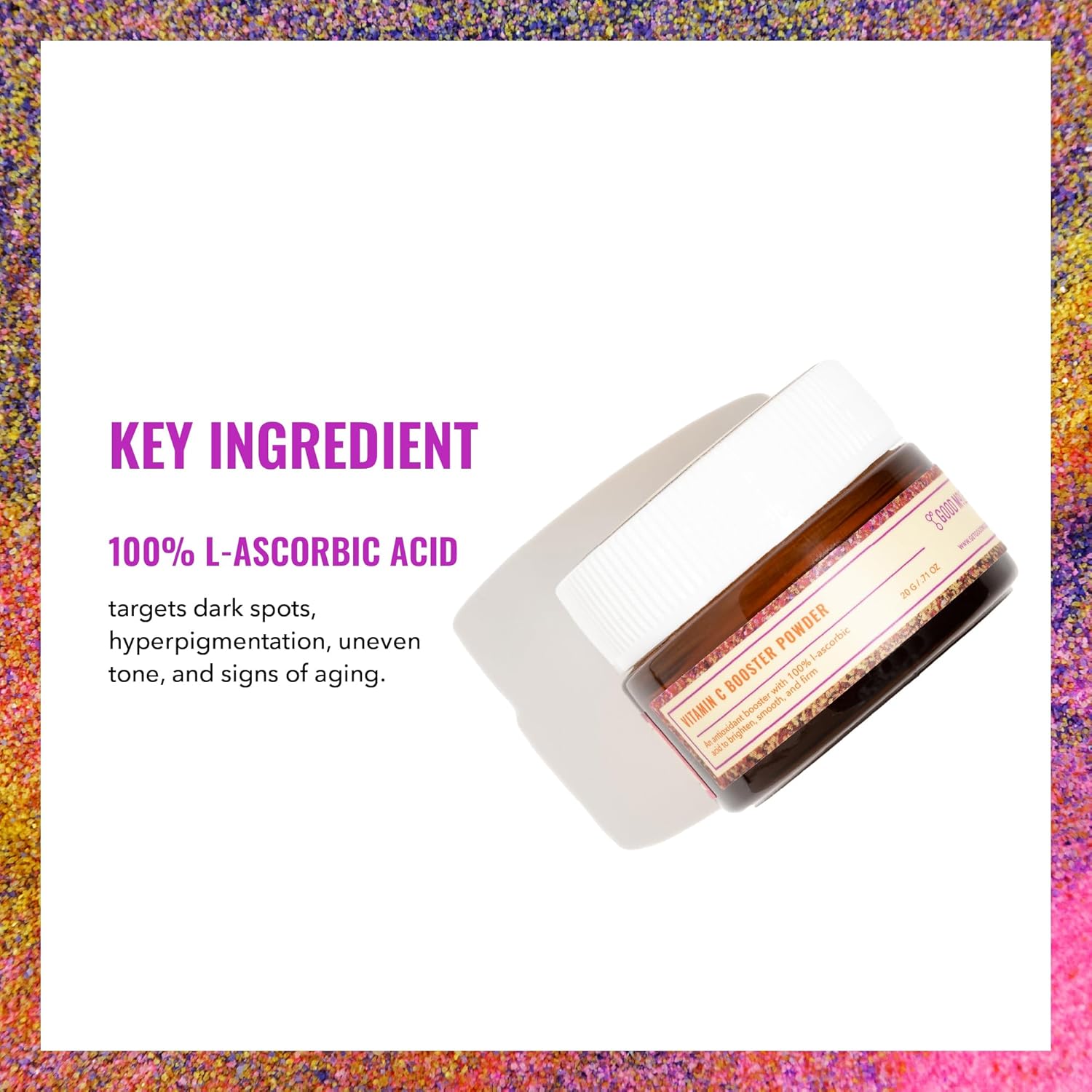 Pure L-Ascorbic Acid Vitamin C Booster Powder for Firm Skin - Collagen Boosting Anti-Aging Skincare