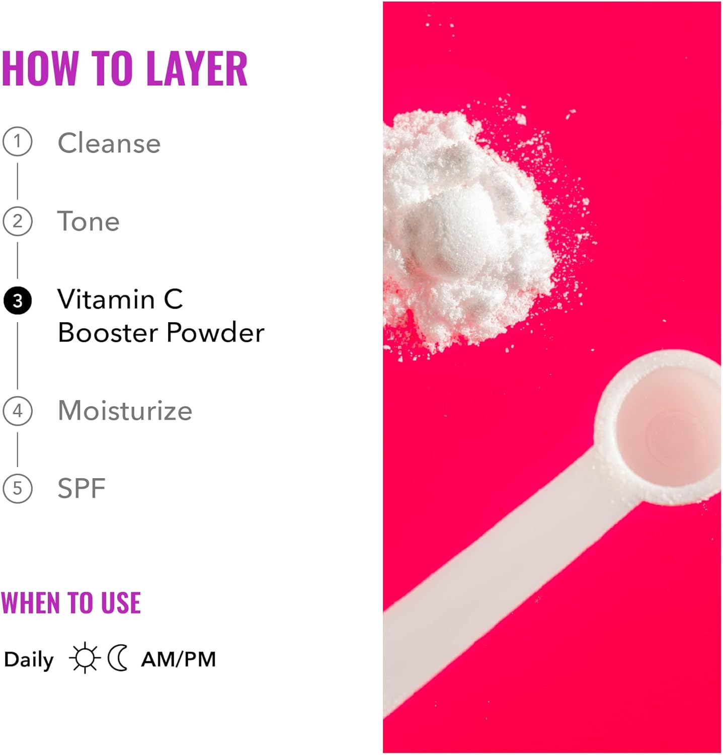 Pure L-Ascorbic Acid Vitamin C Booster Powder for Firm Skin - Collagen Boosting Anti-Aging Skincare