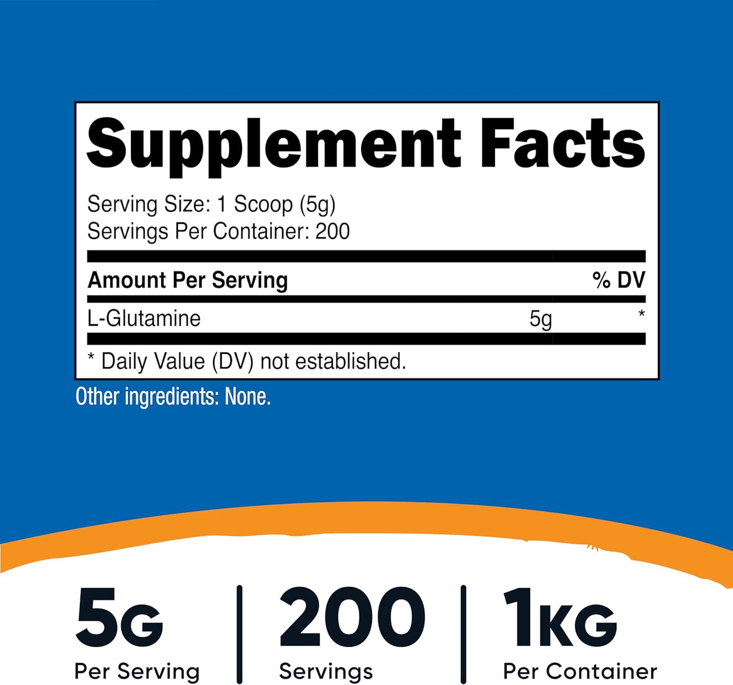 Pure L-Glutamine Powder 1 KG - Unflavored, Non-GMO, Gluten Free by Nutricost