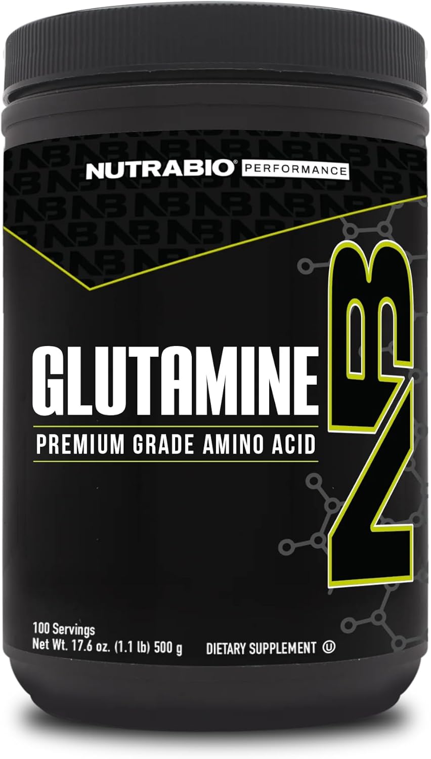 Pure L-Glutamine Powder Supplement - 500 Grams - Ideal for Muscle Recovery - No Additives, Fillers, or Excipients - Amino Acid Formula by NutraBio
