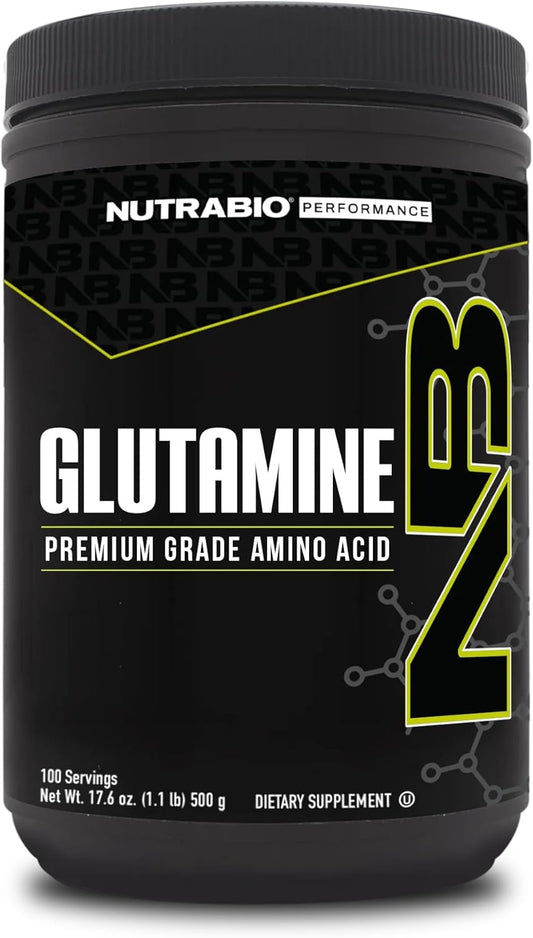 Pure L-Glutamine Powder Supplement - 500 Grams - Ideal for Muscle Recovery - No Additives, Fillers, or Excipients - Amino Acid Formula by NutraBio