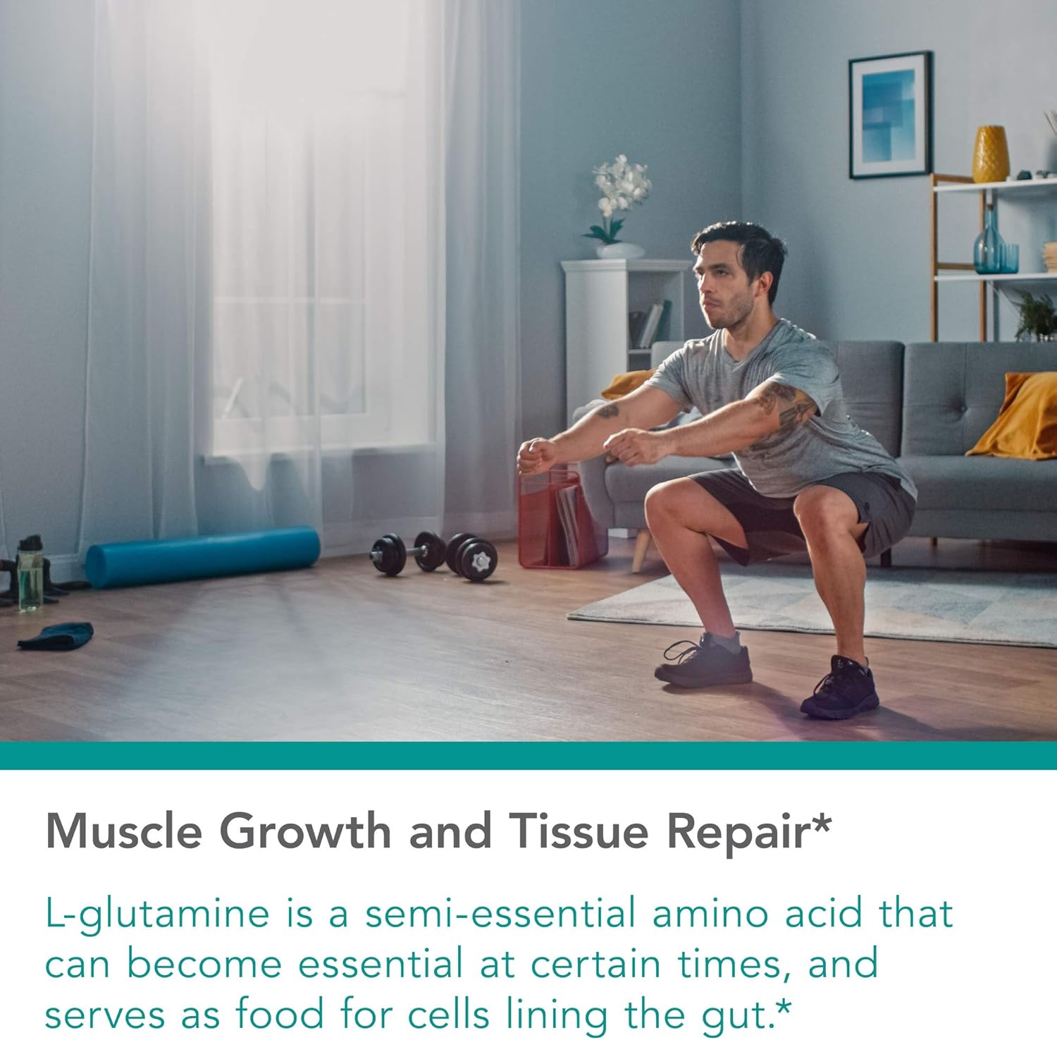 Pure L-Glutamine Powder Supplement for Gut Health - Free Form Amino Acid for Men and Women - 7.1 Ounce Jar by Nutricology