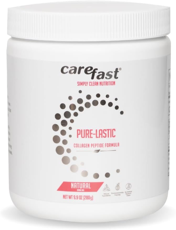 Pure-LASTIC Collagen Peptides Drink Mix - Grass-Fed, Paleo Friendly Hydrolyzed Powder for Skin, Hair & Nails - 9.9 oz (280g)