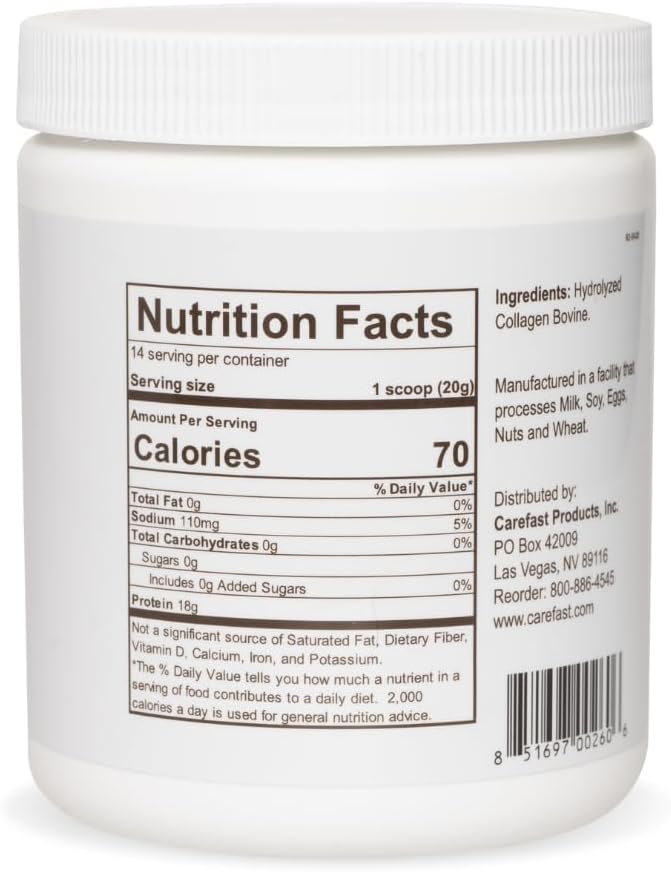 Pure-LASTIC Collagen Peptides Drink Mix - Grass-Fed, Paleo Friendly Hydrolyzed Powder for Skin, Hair & Nails - 9.9 oz (280g)