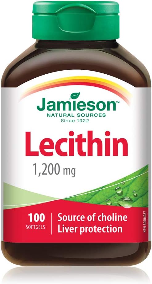 Pure Lecithin Capsules by Jamieson for Brain Health and Cholesterol Support