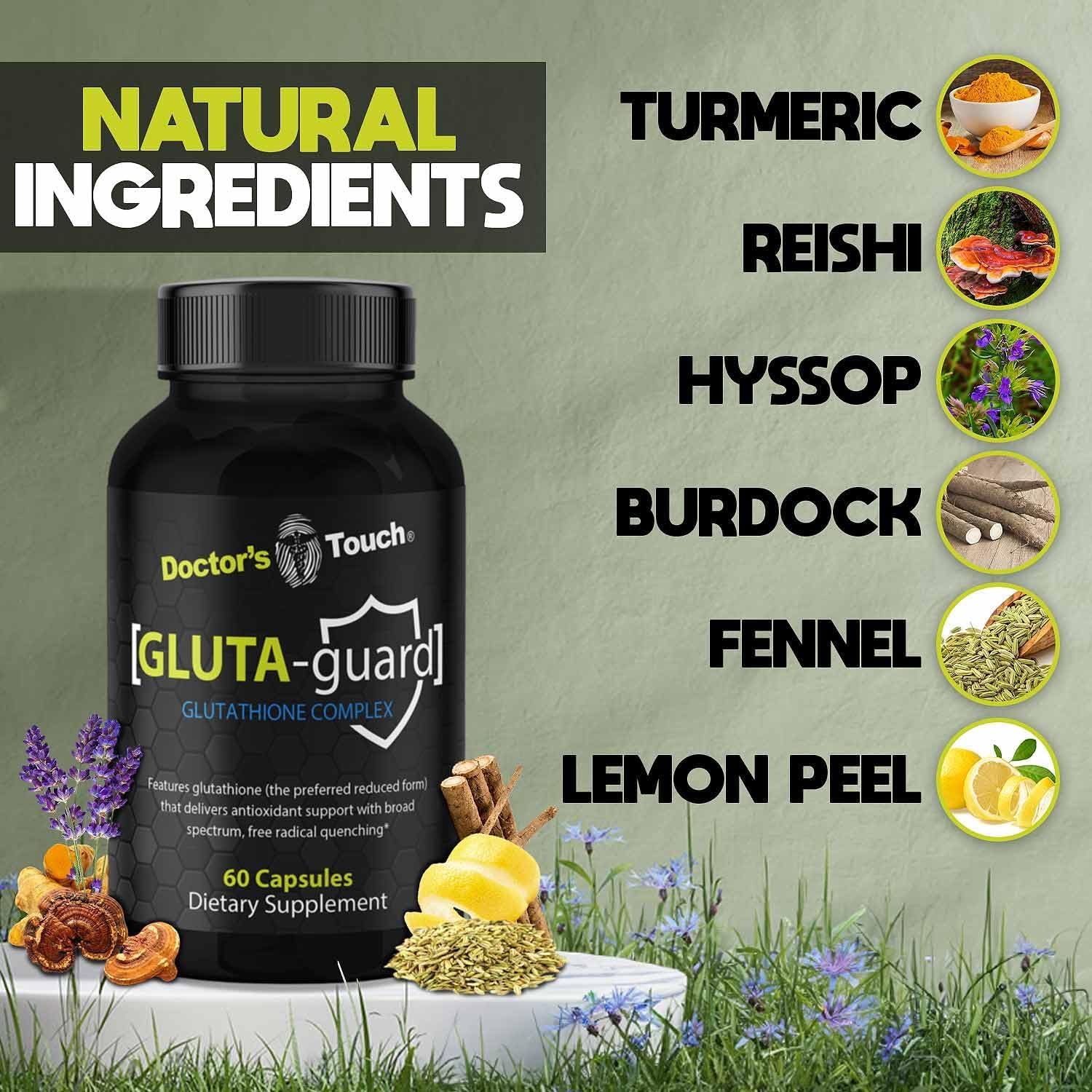 Pure Maximum Absorption Liposomal Glutathione Supplement for Energy, Brain Support, and Skin Health - Easy-to-Swallow Capsules by Doctor's Touch