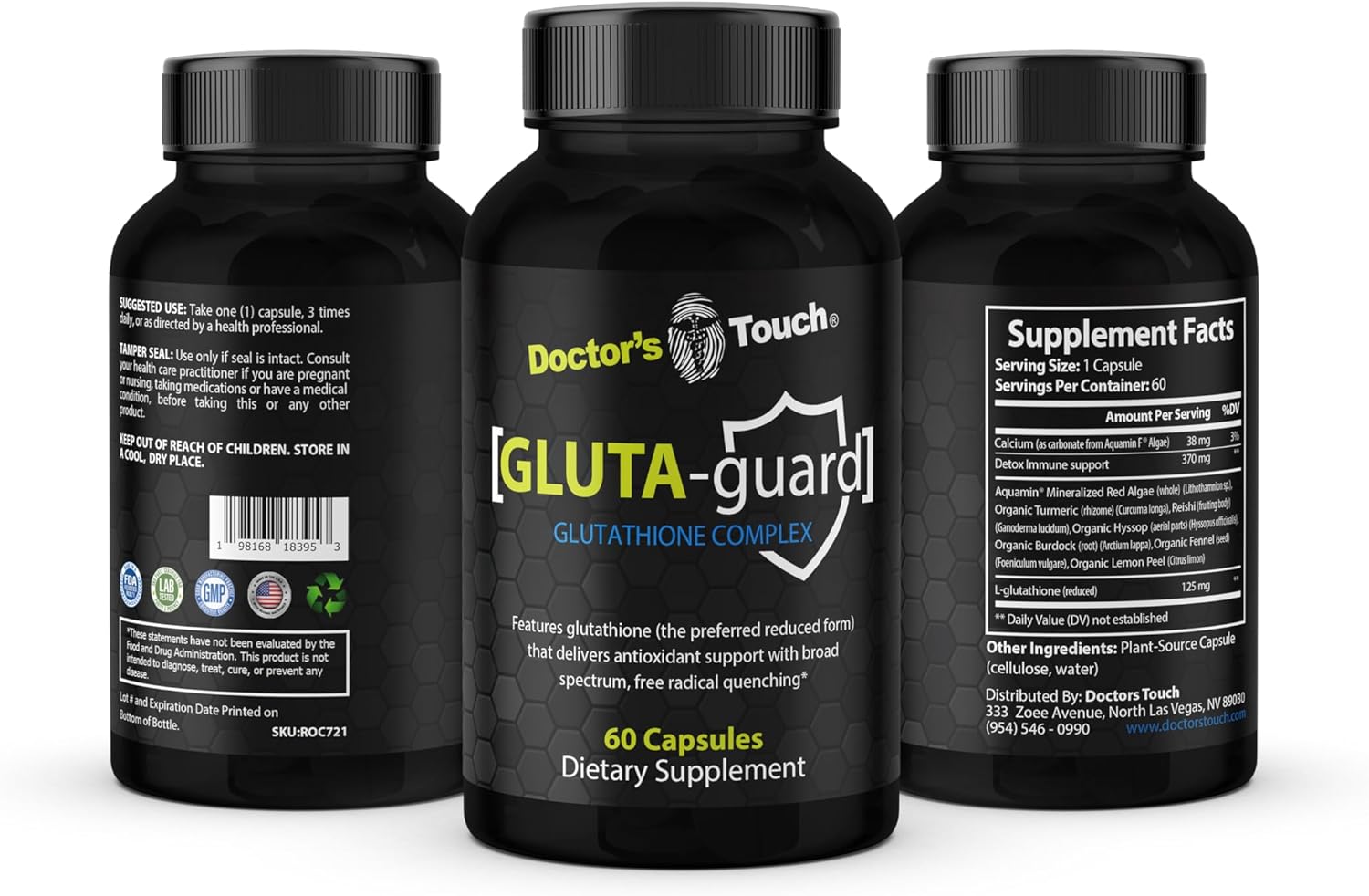 Pure Maximum Absorption Liposomal Glutathione Supplement for Energy, Brain Support, and Skin Health - Easy-to-Swallow Capsules by Doctor's Touch