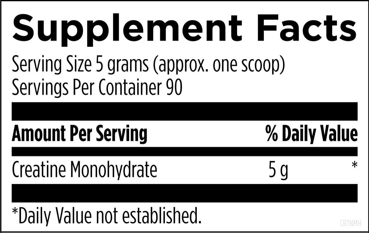 Pure Micronized Creatine Monohydrate Powder for Muscle Strength & Brain Health - Unflavored Creatine Supplement for Men & Women (90 Servings, 5g)