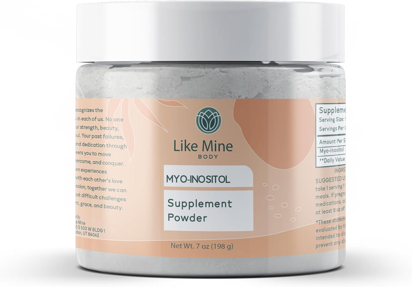 Pure Myo-Inositol Powder (7 oz) - Vitamin B8 Supplement, Single Ingredient with No Fillers - Additive-Free Formula