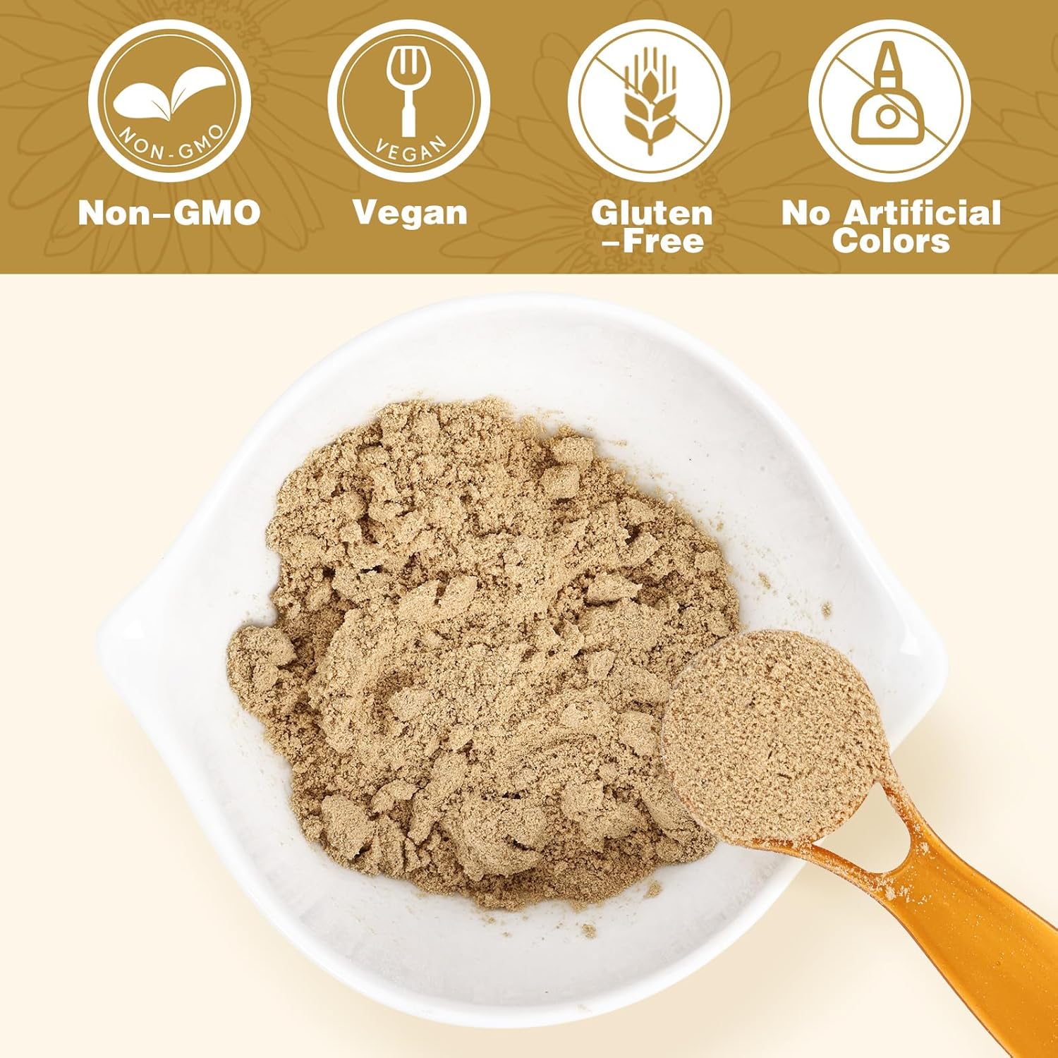 Pure Non-GMO Sunflower Lecithin Powder for Brain, Heart, and Skin - 14 oz (40 Servings)