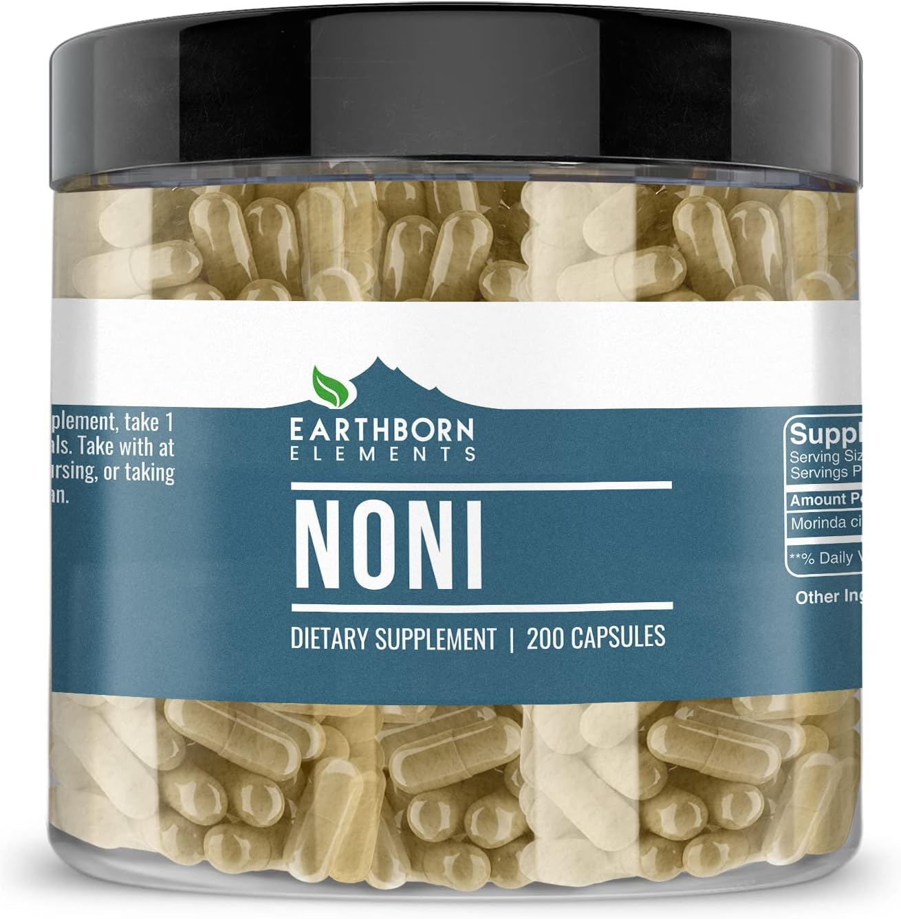 Pure Noni Capsules - 200 Count, No Additives, Earthborn Elements
