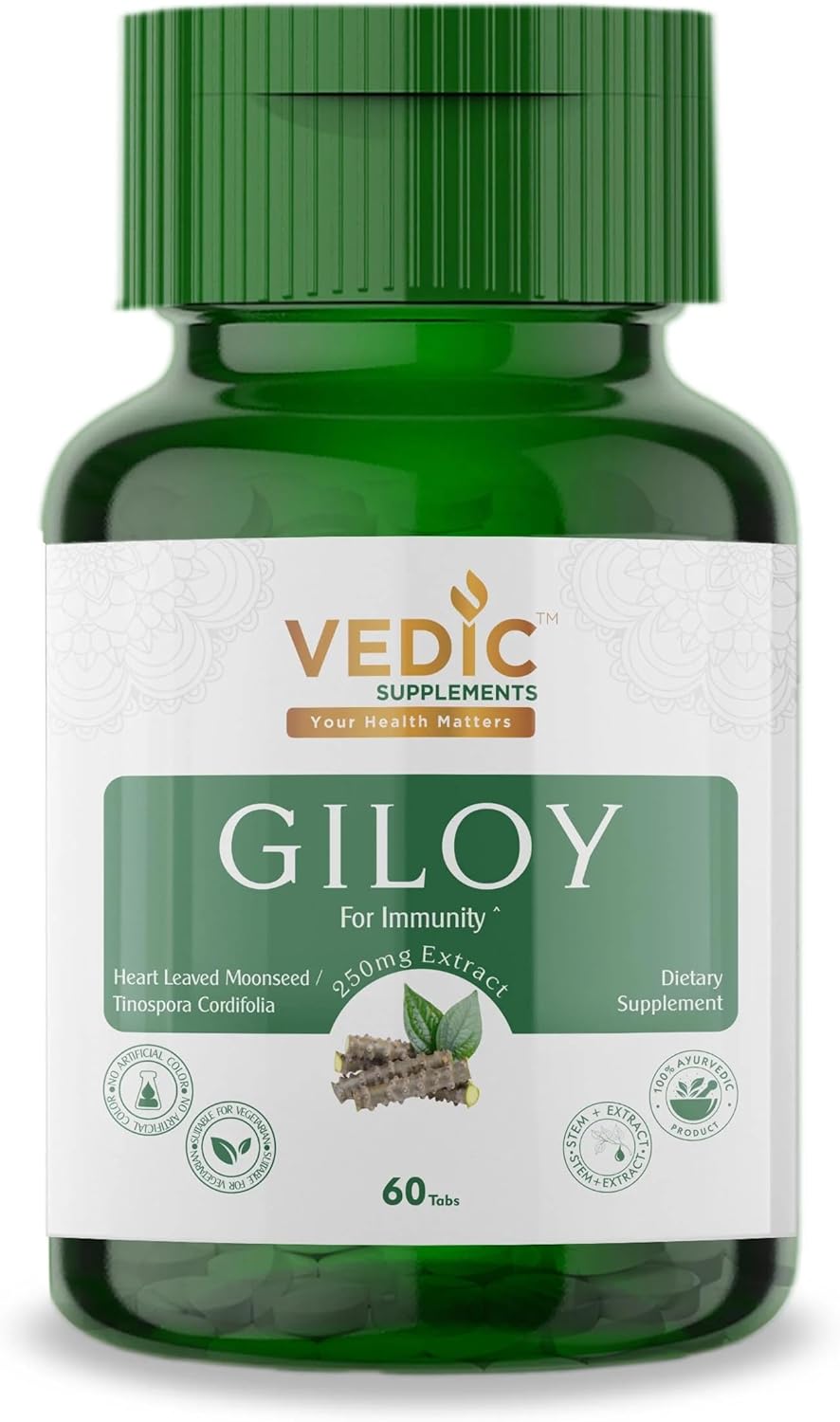Pure Nutrition Vedic Juices Giloy Guduchi Extract Tablets - 60 Count Supplement