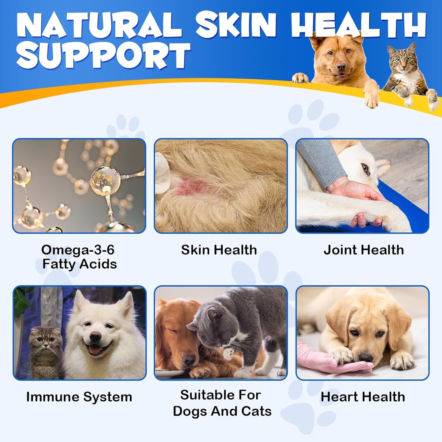 Pure Omega 3 Fish Oil Supplement for Pets, Supports Healthy Skin & Coat, Reduces Shedding, Allergies, and Joint Pain - 120 Capsules