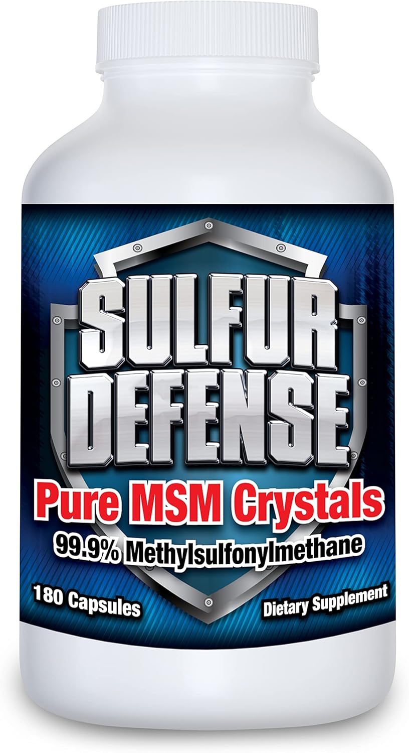 Pure Opti-MSM Powder Capsules - Immune System Booster, Joint Pain Relief, Younger Skin - 180 caps - Made in USA