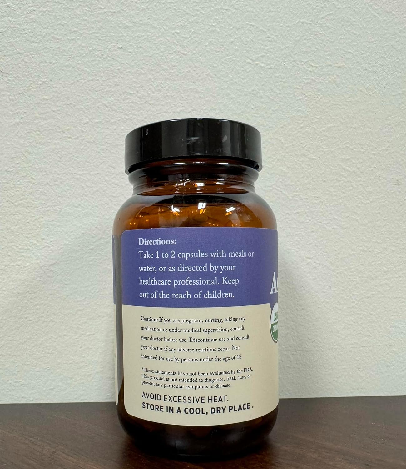 Pure Organic Ashwagandha Capsules - 100 Capsules 500mg Stress Relief Supplement with Calming Support