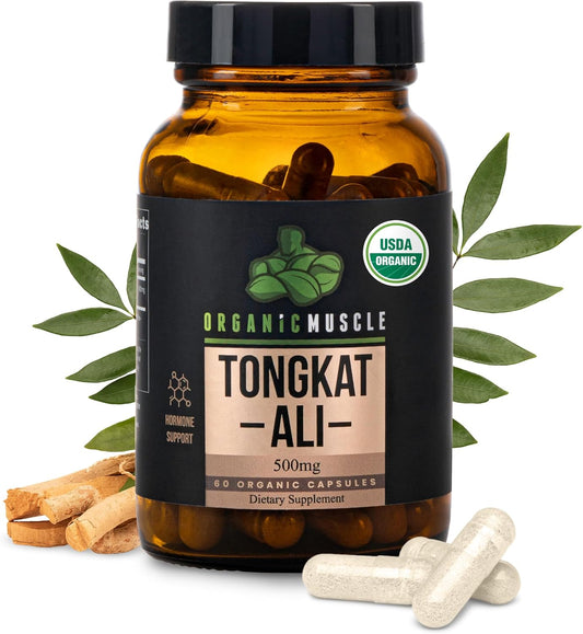 Pure Organic Tongkat Ali Root Supplement for Men - 500mg USDA Eurycoma Longifolia - Natural Male Performance & Hormone Support - 60 Count